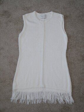 NWOT LOULOU STUDIO SILK COTTON BLEND knit mini dress with tassels SIZE S